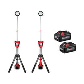 18V Cordless Rocket Tower Light – Dual Power LED Work Light with 2×6.0Ah Batteries