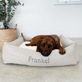 Box Bed For Dogs in Herringbone Tweed – M, Natural Herringbone pour les activités extérieures
