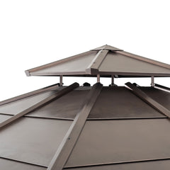 10 x 10 ft. Cedar-Framed Gazebo with Steel 2-Tier Hip Roof Hardtop