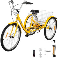 26-Inch 7-Speed Adult Tricycle with Basket