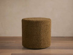 Faux Sherpa Pouf in Olive pour atelier