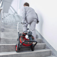 550W Drain Cleaning Machine, 100-Ft. x 1/2-Inch Sewer Snake Auger with 8 Cutters, Wheels and Foot Switch, for 2-4-Inch Pipes