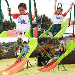 10-Foot Outdoor Playground Slide for Kids, Freestanding Plastic Backyard Slide, Large Swing Set Slide, Outdoor Play Equipment for Ages 4-8