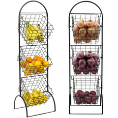 3 Tier Wall Mounted Storage Rack, Multi-Level Floating Shelf Organizer for Kitchen, Bathroom, Bedroom and Home Storage