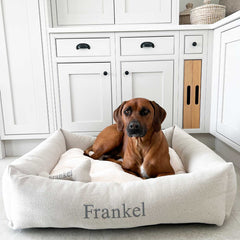 Box Bed For Dogs in Herringbone Tweed – M, Natural Herringbone pour les activités extérieures