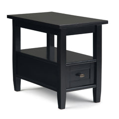 14" Wide Solid Wood Narrow Side Table, Rectangle Transitional Style Accent Table