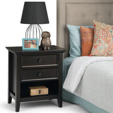 24 Inch Wide Solid Wood Nightstand, Bedside Table and Bedroom End Table