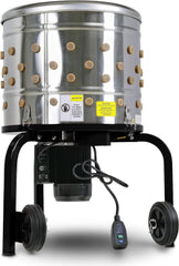 1 HP Electric Chicken Plucker, Stainless Steel, 120VAC, 280 RPM, 20-Inch Drum, 92 Soft Fingers