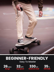 Electric Skateboard for Adults and Teens, Dual 1000W Motors, 32 MPH, 26-Mile Range