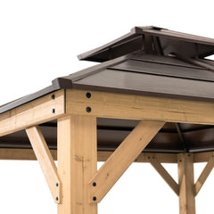 10 x 10 ft. Cedar-Framed Gazebo with Steel 2-Tier Hip Roof Hardtop