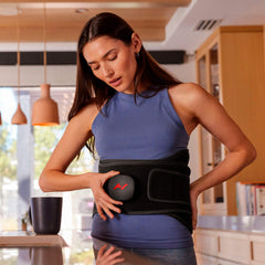 Heated Back Massage Wrap, Cordless Heat and Vibration Therapy Belt, 3 Heat Levels, 3 Vibration Modes, Black