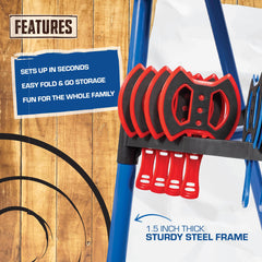 Deluxe Steel Frame Axe Throw Target Game Set – 8 Foam Axes, Indoor/Outdoor Use