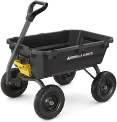 7-Cubic-Foot Poly Dump Garden Cart with No-Flat Tires, 1,200-Lb. Capacity, Black