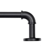1 Inch Industrial Curtain Rods for Windows, Blackout Wrap-Around Rods, Rustic Matte Black