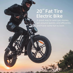 750W 48V 18Ah Electric Bike for Adults, 20-Inch Fat Tires, Removable Battery, 20 MPH, 68-Mile Range
