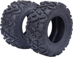 Set of 2 26x12-12 6PR All-Terrain ATV/UTV Off-Road Tires, Black