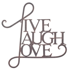 Live Laugh Love Wall Decor, Inspirational Metal Wall Art Sign for Living Room, Bedroom and Home Decoration