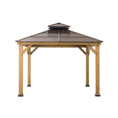 10 x 10 ft. Cedar-Framed Gazebo with Steel 2-Tier Hip Roof Hardtop