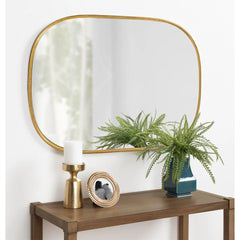 Modern Capsule Framed Wall Mirror, Decorative Oval Accent Mirror for Living Room, Bedroom and Entryway