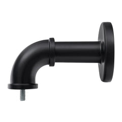 1 Inch Industrial Curtain Rods for Windows, Blackout Wrap-Around Rods, Rustic Matte Black
