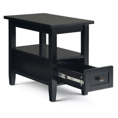 14" Wide Solid Wood Narrow Side Table, Rectangle Transitional Style Accent Table