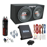 1200W Dual Car Subwoofers with 1100W Amplifier and Capacitor