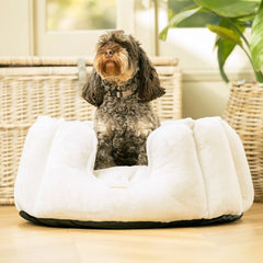 High Wall Bed For Dogs in Calming Anti Anxiety Cream Faux Fur – Without Personalization pour les activités extérieures
