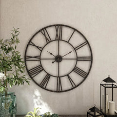 Modern Round Metal Wall Clock, Decorative Circular Hanging Clock for Living Room, Bedroom and Office