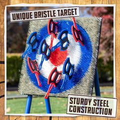 Deluxe Steel Frame Axe Throw Target Game Set – 8 Foam Axes, Indoor/Outdoor Use