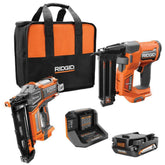 18V Brushless Cordless Nailer Combo Kit with Brad and Finish Nailers, Battery and Charger