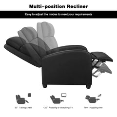 Massage Recliner Chair, PU Faux Leather Home Theater Recliner with Padded Seat