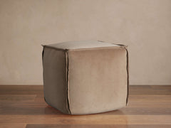 Washed Velvet Pouf – TAUPE, 16" pour atelier