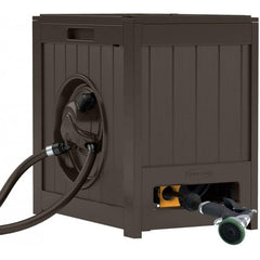 125-Foot Auto-Rewind Water-Powered Garden Hose Reel, Java, 2-Pack