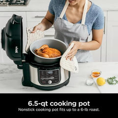 10-in-1 6.5-Qt Pressure Cooker and Air Fryer Multicooker, Stainless Steel