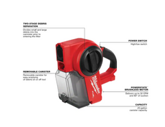 18V Brushless 0.25-Gallon Cordless Jobsite Vacuum with 5.0Ah Battery and Charger