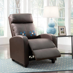 Massage Recliner Chair, PU Faux Leather Home Theater Recliner with Padded Seat