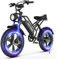 750W 48V 18Ah Electric Bike for Adults, 20-Inch Fat Tires, Removable Battery, 20 MPH, 68-Mile Range