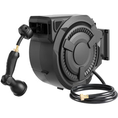 100 ft Wall Mounted Garden Hose Reel, 1/2 Inch Hose with 180° Swivel