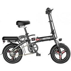 250W Folding Electric Bike for Adults and Teens, Removable Battery, Fat Tires, Black