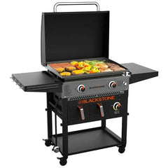 28" 2-Burner Propane Griddle with Air Fryer – 524 sq in Cooktop, Hood & Warming Drawer