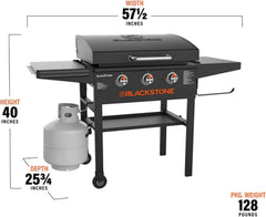 28-Inch XL 3-Burner Outdoor Griddle with Hood and Accessories