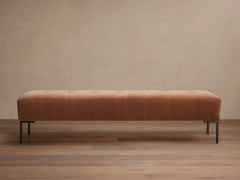 Tilton Tufted Bench – QUINCY CINNAMON/BRONZE, 70" pour atelier