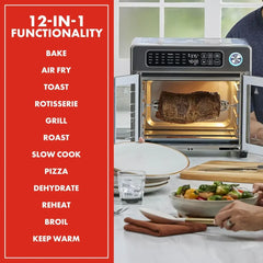 26-Qt. Extra-Large Air Fryer Convection Toaster Oven with French Doors, Stainless Steel