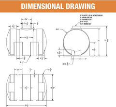 550-Gallon Horizontal Polyethylene Water Tank with Legs for Water and Non-Flammable Liquids