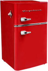Retro 3.2 Cu Ft Mini Fridge with Freezer – 2-Door Compact Refrigerator with Side Bottle Opener
