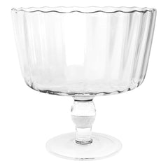 Large Glass Trifle Bowl with Scalloped Design, 168 Oz. Dessert Serving Bowl