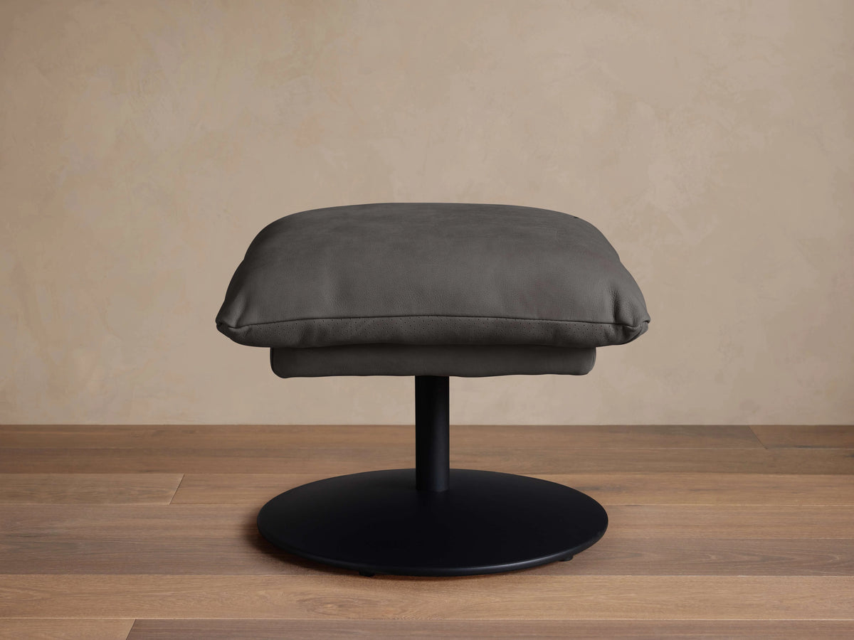 Deacon Leather Ottoman – LANIE GRAPHITE, BLACK pour atelier