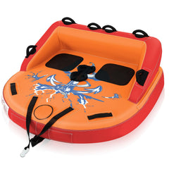 Inflatable Towable Tube for Boating, 1-2 Person Sofa-Style Water Towable with Drainage