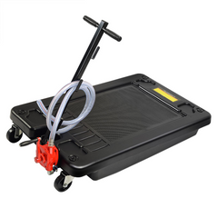 17 Gallon Portable Oil Drain Pan – Low Profile with Pump & 8ft Hose