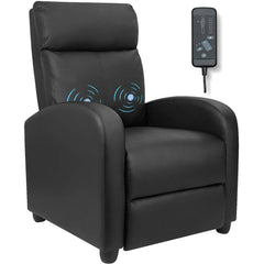 Massage Recliner Chair, PU Faux Leather Home Theater Recliner with Padded Seat
